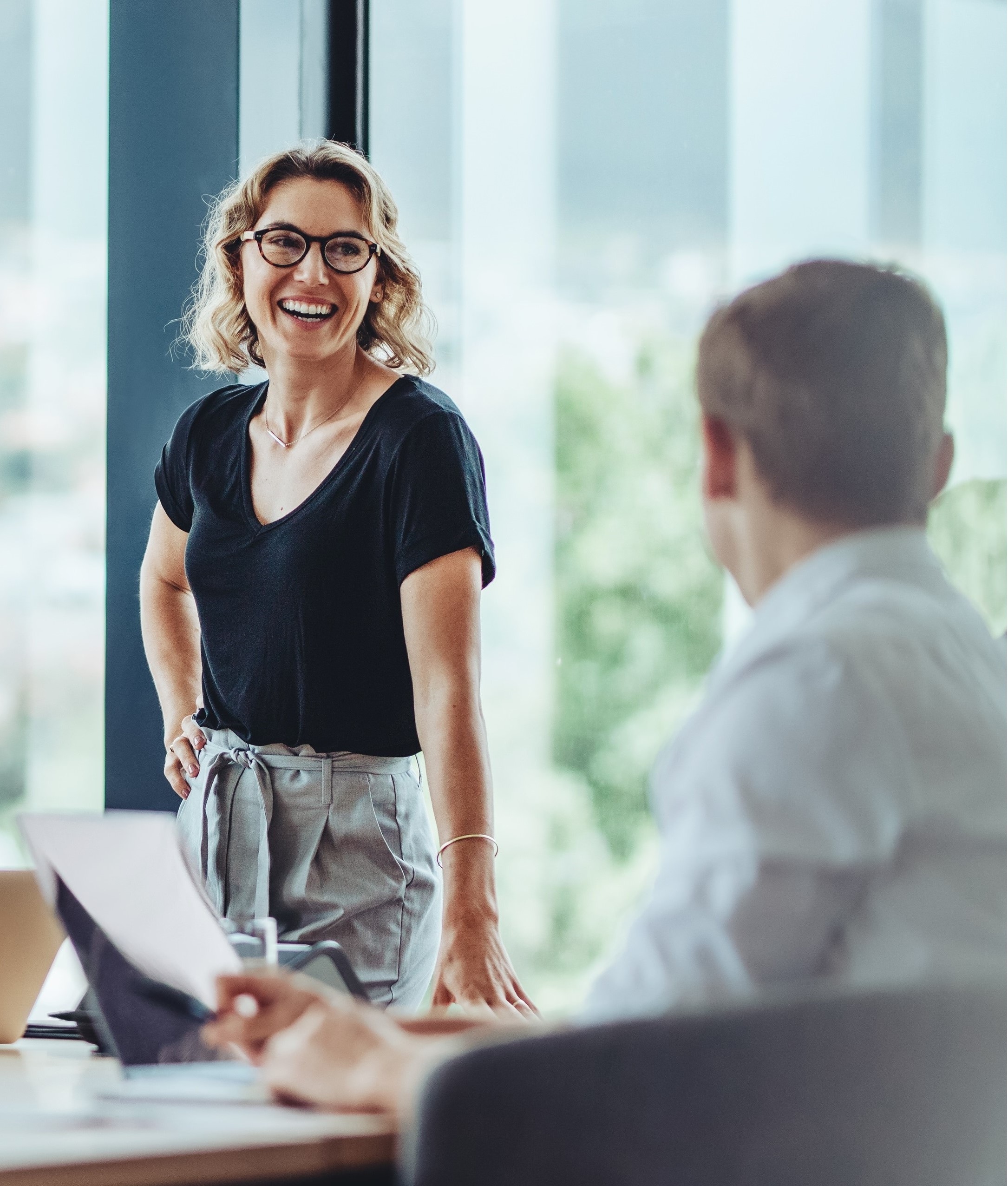 Lady in meeting room